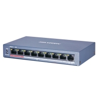 Коммутатор Hikvision DS-3E0109P-E/M 8x10/100Mbps PoE,1x100Mbpc,PoE budget:58W Metal