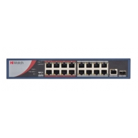 Коммутатор Hiwatch DS-S1816P(B) 17-port 10/100Mbps 16-port PoE 1 SFP 135W Metal