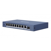 Коммутатор Hikvision DS-3E0510P-E/M(B) 8x1000Mbps PoE,1x1000Mbpc,1x1000 SFP,PoE budget:58W Metal