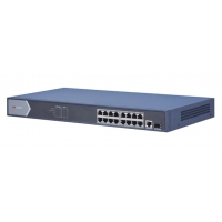 Коммутатор Hikvision DS-3E0518P-E/M(B) 16x1000Mbps PoE,2x1000 SFP,PoE budget:135W Metal